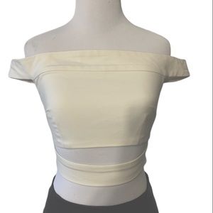 Nicholas Creme Cut Out Crop Top